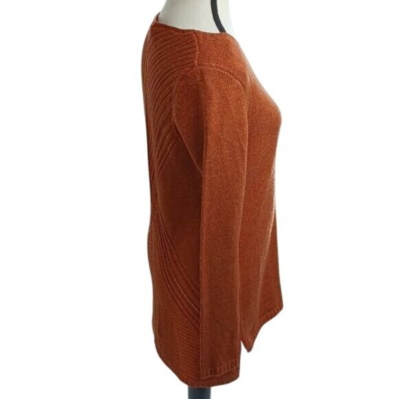 Merona Sweater Rust V Neck Knit Stretch Metallic Womens Size Small - Picture 4 of 7